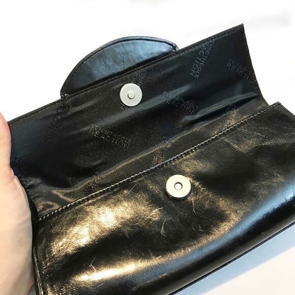 BLACK Leather Kenneth Cole Clutch - Picture 2 of 6